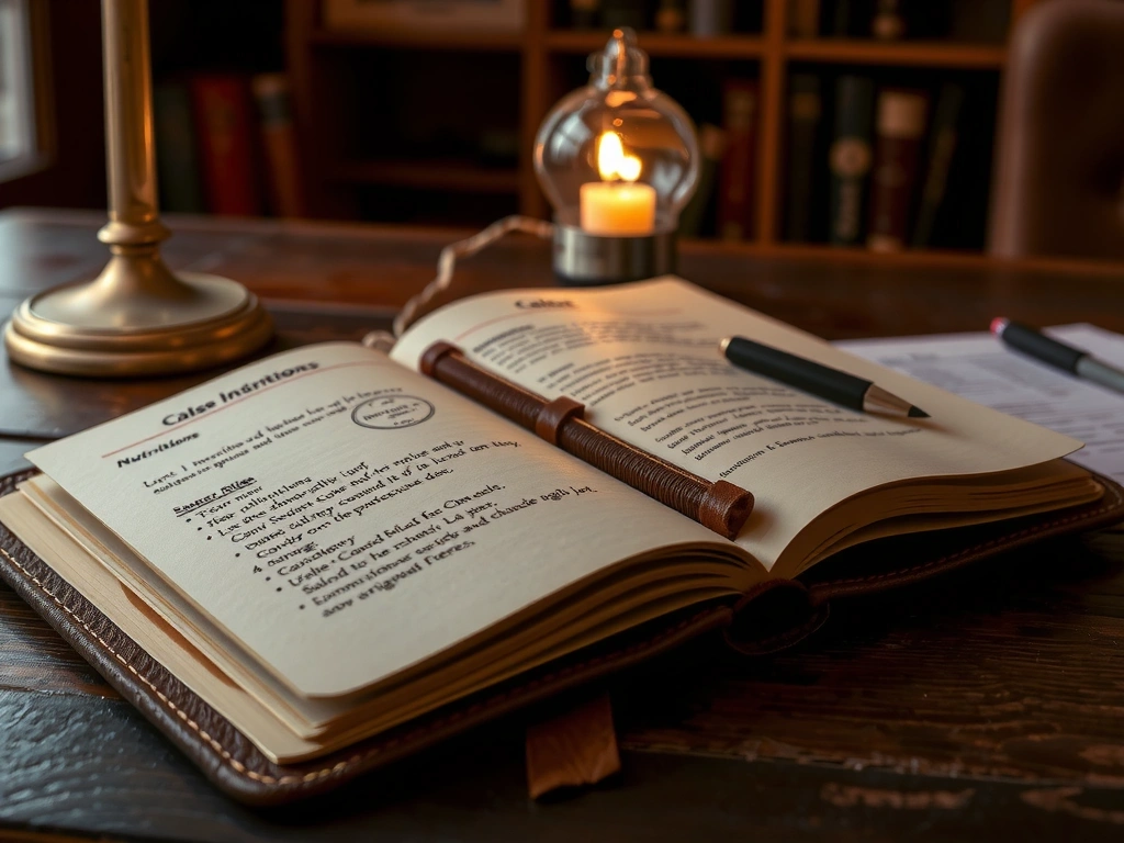 Notatnik z danymi pacjenta na biurku